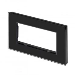 Crystal PG Euro Module Plate 4 Gang Black
