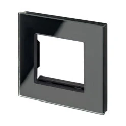 Crystal PG Euro Module Plate 2 Gang Black
