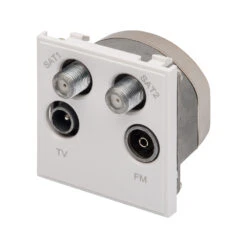 RT Quadplexed Outlet Module (50mm X 50mm) White