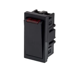 RT 20A DP Switch With Neon (25mm X 50mm) Black