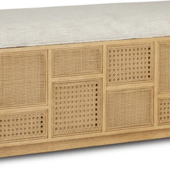 Currey And Company Anisa 18" Modern Storage Bench Natural 7000-0662
