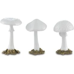 Currey And Company Dreamland 4.75" Contemporary Sculpture White And Antique Brass 1200-0382