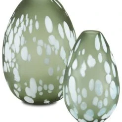 Currey And Company Hana 12" Contemporary Vase Set Green And White 1200-0499