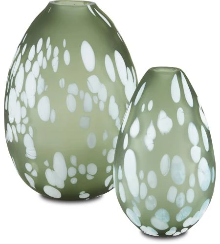 Currey And Company Hana 12" Contemporary Vase Set Green And White 1200-0499 1 Currey And Company Hana 12" Contemporary Vase Set Green And White 1200-0499