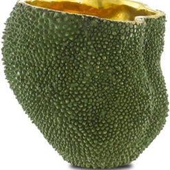 Currey And Company Jackfruit 7" Modern Vase Green And Gold 1200-0288