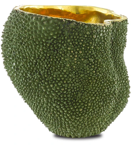 Currey And Company Jackfruit 7" Modern Vase Green And Gold 1200-0288 1 Currey And Company Jackfruit 7" Modern Vase Green And Gold 1200-0288