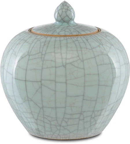 Currey And Company Maiping 9.5" Modern Jar Celadon Crackle 1200-0331 1 Currey And Company Maiping 9.5" Modern Jar Celadon Crackle 1200-0331