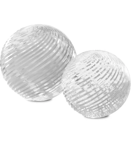 Currey And Company Medici 4.5" Modern Sphere Set Clear 1200-0456 1 Currey And Company Medici 4.5" Modern Sphere Set Clear 1200-0456