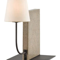 Currey And Company Oldknow 16" Modern Accent Table Light Polished Concrete And Aged Steel 6555
