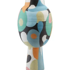 Currey And Company So 15.5" Contemporary Vase Blue, Green, Black And Yellow 1200-0461