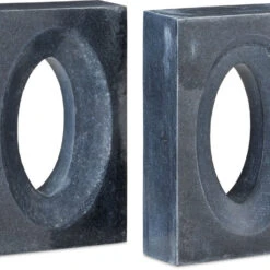 Currey & Company Demi 8" Contemporary Bookends (set Of 2) Black 1200-0775