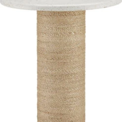 Currey & Company Estrada 22.5" Modern Accent Table Cream Terrazzo / Natural 3000-0284