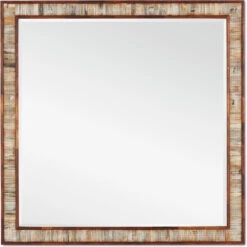 Currey & Company Hyson 40" Modern Wall Mirror Chiseled Horn / Natural 1000-0135