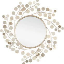 Currey & Company Lunaria 37.5" Contemporary Wall Mounted Mirror Contemporary Silver Leaf / Mirror 1000-0149