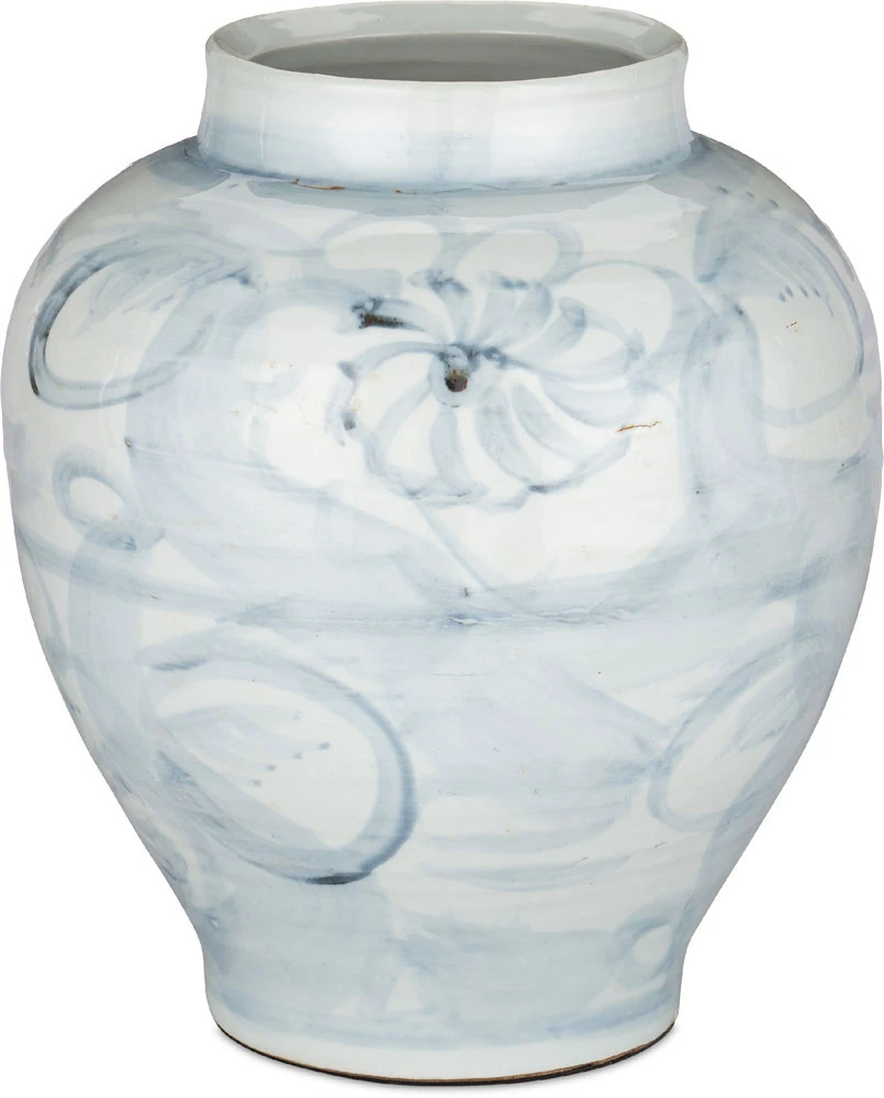 Currey & Company Ming-Style 10.25" Modern Countryside Medium Preserve Pot Off White / Pale Blue 1200-0844 1 Currey & Company Ming-Style 10.25" Modern Countryside Medium Preserve Pot Off White / Pale Blue 1200-0844