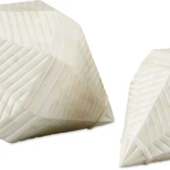 Currey & Company Pavi 11.25" Modern Bone Prism (set Of 2) Natural 1200-0771