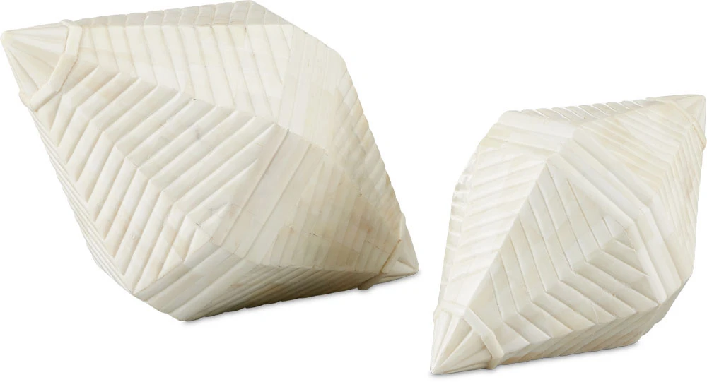 Currey & Company Pavi 11.25" Modern Bone Prism (set Of 2) Natural 1200-0771 1 Currey & Company Pavi 11.25" Modern Bone Prism (set Of 2) Natural 1200-0771