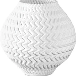 Currey & Company Plisse 11" Modern Medium Vase White 1200-0789