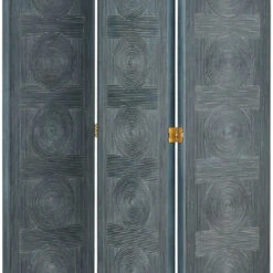 Currey & Company Santos 76" Contemporary Vintage Navy Screen Vintage Navy / Brass 1000-0152