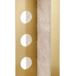 Currey & Company Selene 22.5" Contemporary Accent Table Natural / Polished Brass 4000-0186