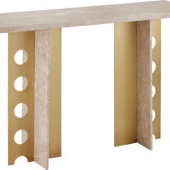 Currey & Company Selene 30" Contemporary Console Table Natural / Polished Brass 4000-0182