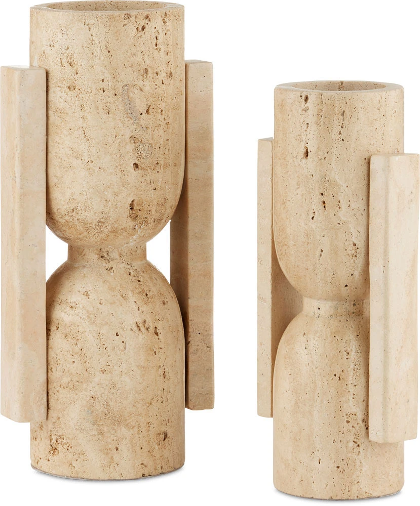 Currey & Company Stone 12" Contemporary Vase, Face To Face (set Of 2) Natural 1200-0815 1 Currey & Company Stone 12" Contemporary Vase, Face To Face (set Of 2) Natural 1200-0815
