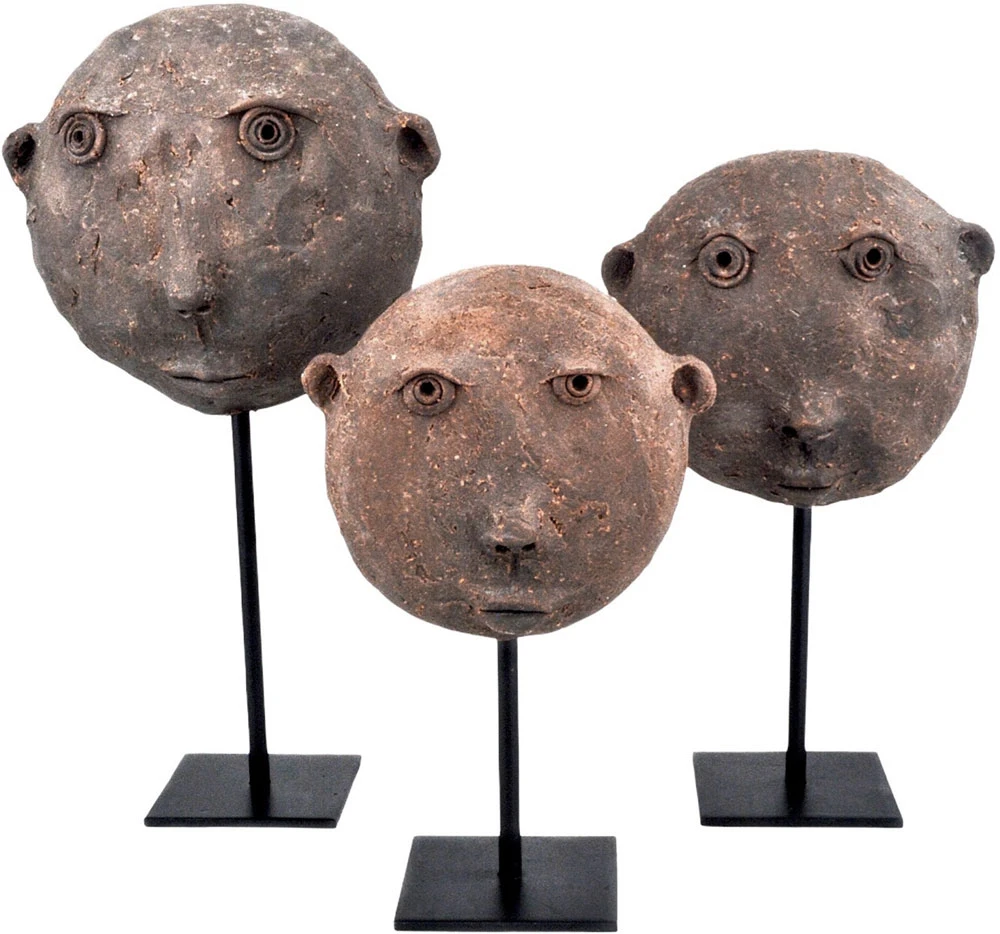 Currey & Company Terracotta Masks 10.5" Modern 1200-0726 1 Currey & Company Terracotta Masks 10.5" Modern 1200-0726