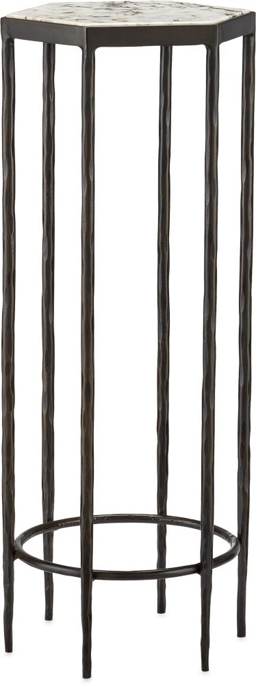 Currey & Company Tosi 30" Modern Marble Accent Table Dark Graphite / Natural 4000-0174 1 Currey & Company Tosi 30" Modern Marble Accent Table Dark Graphite / Natural 4000-0174