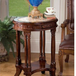 Design Toscano Balfour Inlaid Marble Colonnade Table Dy1522