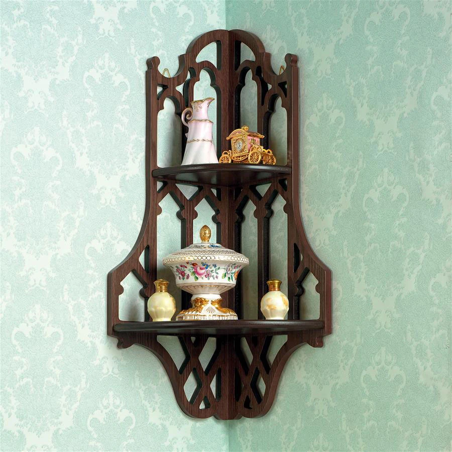 Design Toscano Canterbury Cathedral Gothic Wooden Corner Shelf Bn1325 1 Design Toscano Canterbury Cathedral Gothic Wooden Corner Shelf Bn1325