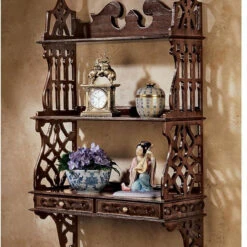 Design Toscano Chinese Chippendale Hardwood Curio Af8042