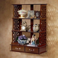 Design Toscano Chinese Chippendale Triple Shelf Curio Bn2332