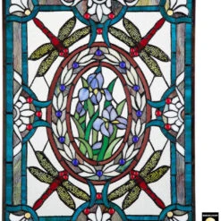 Design Toscano Dragonfly Floral Window Hd585