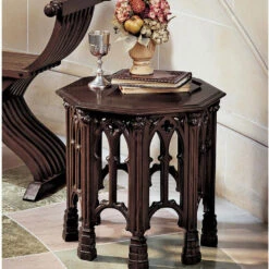 Design Toscano Gothic Revival Octagonal Side Table Af87237