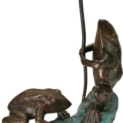 Design Toscano Lily Pad Umbrella Frogs Bronze Statue As24919