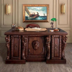 Design Toscano Lord Raffles Lion Executive Desk Af57224