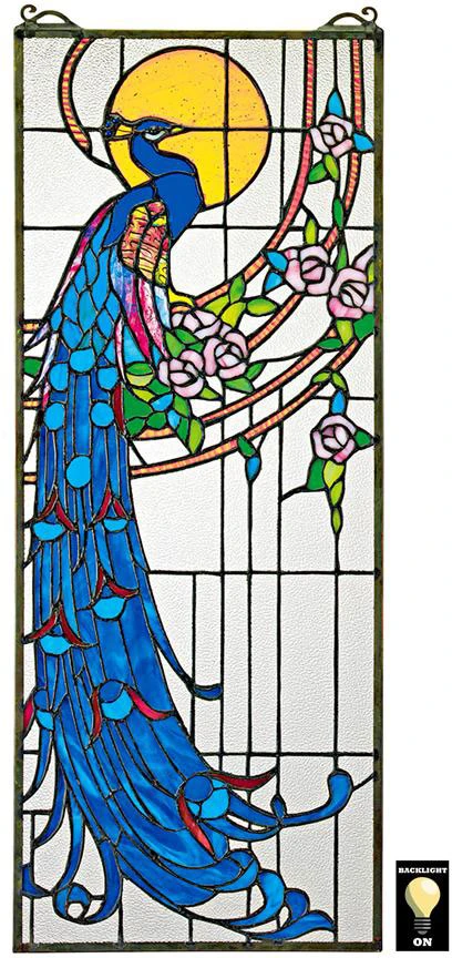 Design Toscano Peacocks Sunset Stained Glass Window Tf26313 1 Design Toscano Peacocks Sunset Stained Glass Window Tf26313