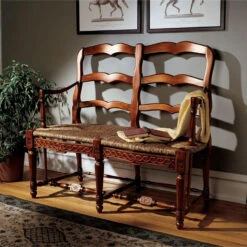 Design Toscano Provincial French Ladderback Settee Af1287
