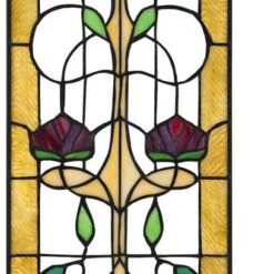 Design Toscano Ruskin Rose Three Flower Stained Glass Tf28017