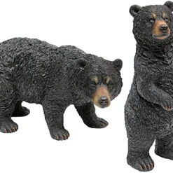 Design Toscano Set Of Walking & Standing Black Bears Qm924217
