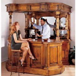 Design Toscano Tewkesbury Inn Pub Pine Bar Af35056