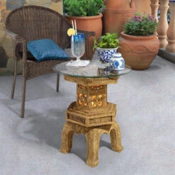 Design Toscano Tranquil Pagoda Illuminated Side Table Ky4130