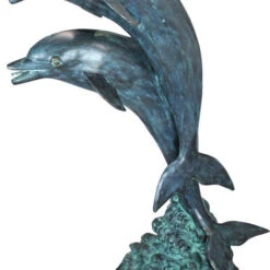 Design Toscano Twin Dolphins In Tandem Bronze Statue Pk739