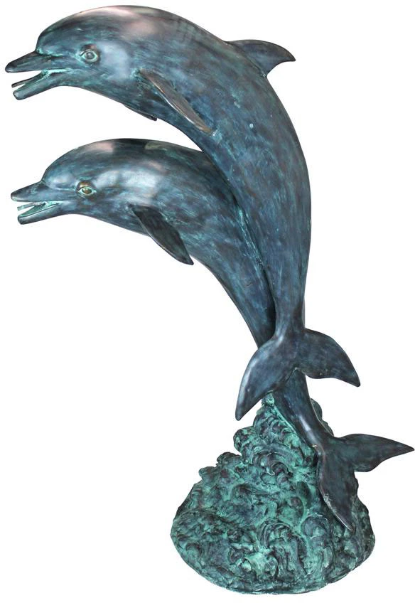 Design Toscano Twin Dolphins In Tandem Bronze Statue Pk739 1 Design Toscano Twin Dolphins In Tandem Bronze Statue Pk739