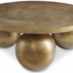 Uttermost Triplet 15" Modern Coffee Table Heavily Oxidized Antique Brass 26000